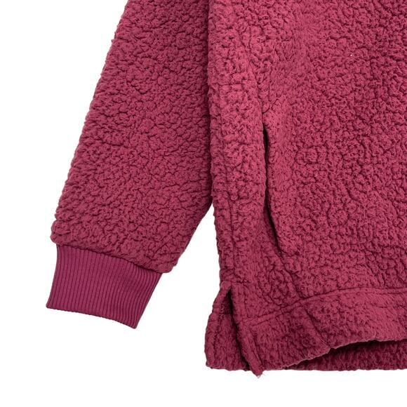 Aerie Dream Sherpa Shearling Sweatshirt Sz M Pink Quarter Zip Pullover Gorpcore - Picture 4 of 8